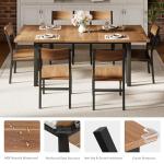 7-Piece Walnut Dining Table Set with Chairs