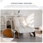 Beige Tufted Accent Chair with Adjustable Ottoman