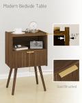 Modern Nightstand with Storage and Open Shelf