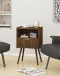 Modern Nightstand with Storage and Open Shelf