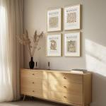 Set of 4 Framed Matisse Neutral Wall Art 11x14