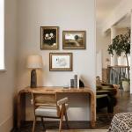 Vintage Floral Canvas Art in Gold Frame