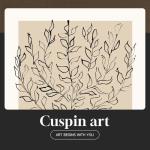 Set of 4 Framed Matisse Neutral Wall Art 11x14