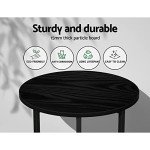 Round Black Coffee Table for Living Room & Office