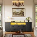 63" TV Stand with Storage and LED Lights