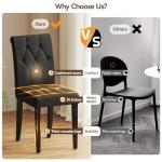 Set of 4 Black Upholstered Dining Chairs