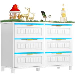 YITAHOME 8 Drawer Farmhouse Dresser in White