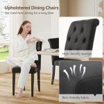 Set of 4 Black Upholstered Dining Chairs