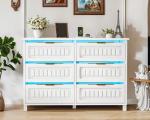 YITAHOME 8 Drawer Farmhouse Dresser in White