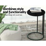 Round Black Coffee Table for Living Room & Office