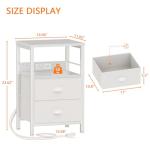 White End Table with Charging Station and Storage