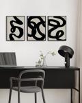 Black Abstract Lines Framed Canvas Wall Art 11x14in