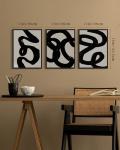Black Abstract Lines Framed Canvas Wall Art 11x14in