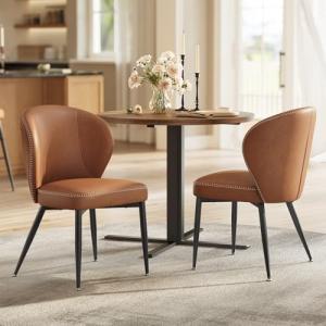 Set of 2 Mid-Century Upholstered Dining Chairs