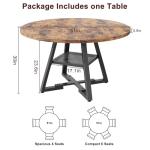 51'' Round Pedestal Dining Table Seats 6