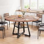 51'' Round Pedestal Dining Table Seats 6