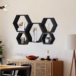 Hexagonal Floating Shelves - 5-Piece Set