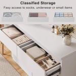 White 6-Drawer Modern Dresser for Bedroom