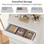 White 5 Drawer Modern Storage Dresser