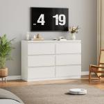 White 6-Drawer Modern Dresser for Bedroom