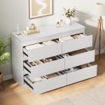 White 6-Drawer Modern Dresser for Bedroom