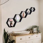 Hexagonal Floating Shelves - 5-Piece Set