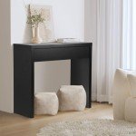 Black Console Table with Drawer by Oikiture