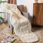 Ultra Soft Beige Faux Fur Shaggy Area Rug