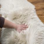 Ultra Soft Beige Faux Fur Shaggy Area Rug