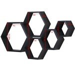 Hexagonal Floating Shelves - 5-Piece Set