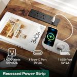 Huuger Nightstand with Charging Station and Drawers