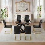 63" Modern Glass Dining Table Set for 6