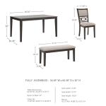 Langwest Dining Table Set with 4 Chairs and Bench