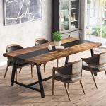 Industrial Rectangular Dining Table for 8 People