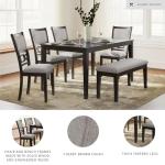 Langwest Dining Table Set with 4 Chairs and Bench