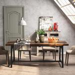 Industrial Rectangular Dining Table for 8 People