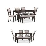 Langwest Dining Table Set with 4 Chairs and Bench