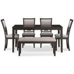 Langwest Dining Table Set with 4 Chairs and Bench
