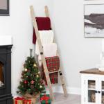 Rustic 6-Tier Blanket Ladder in Smokey Oak