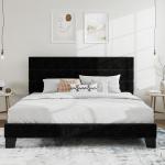 SHA CERLIN King Velvet Upholstered Bed Frame