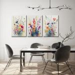 Colorful Floral Wall Art Set for Home Decor