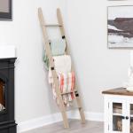 Rustic 6-Tier Blanket Ladder in Smokey Oak