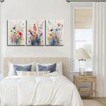 Colorful Floral Wall Art Set for Home Decor