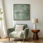 Sage Green Abstract Canvas Wall Art 30x30
