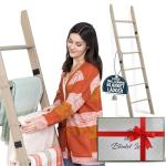 Rustic 6-Tier Blanket Ladder in Smokey Oak