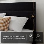 SHA CERLIN King Velvet Upholstered Bed Frame