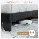 SHA CERLIN King Velvet Upholstered Bed Frame