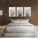 Colorful Floral Wall Art Set for Home Decor