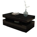Modern Black Coffee Table with 4 Drawers