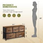 WLIVE 5-Drawer Fabric Dresser in Rustic Brown